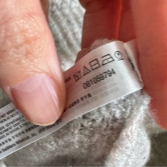 Free People Intimately Womens M/L Comfy Oversized Waffle Knit Sweater Grey Pink - Picture 6 of 9